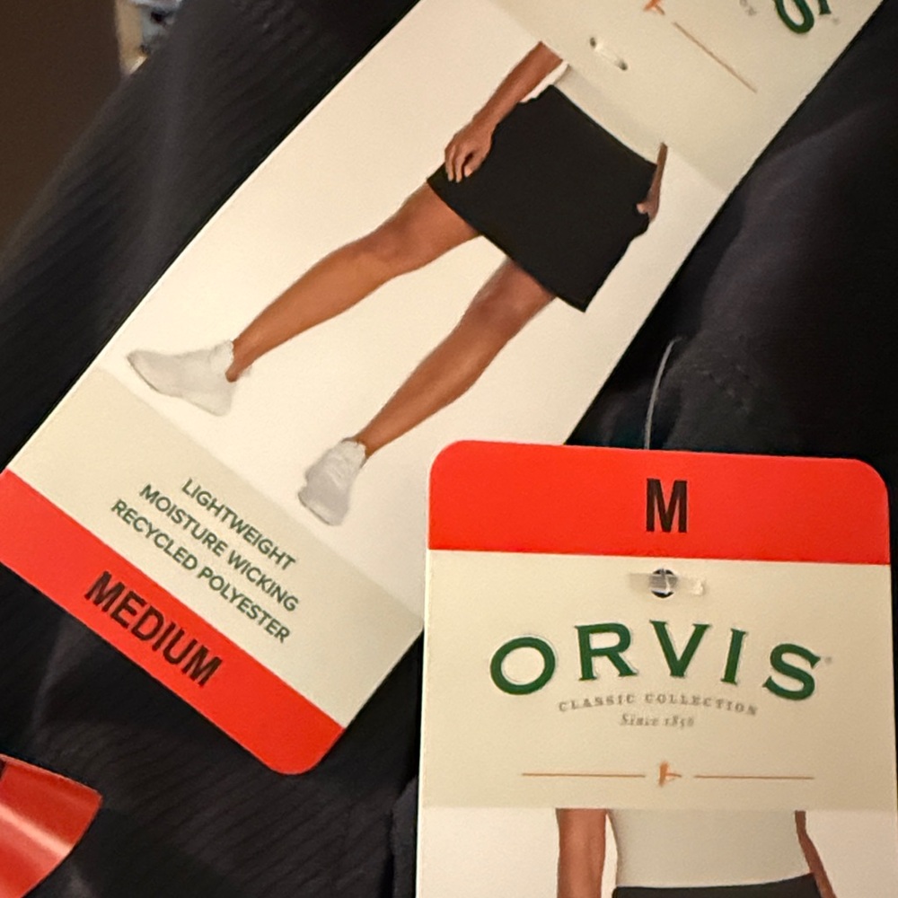 Orvis Skort Women Black Moisture Wicking Golf Travel Sport Tennis Skirt - Picture 7 of 7